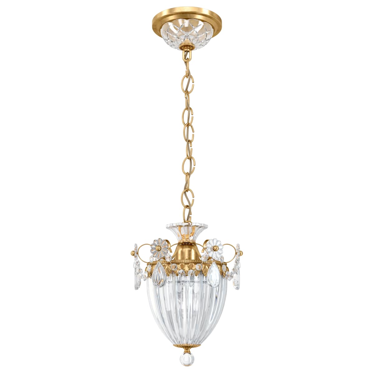 Schonbek 1241 22 Heirloom Gold Bale Single Light 8 - Swarovski Crystal Mini Pendant Lighting Schonbek 1241 22 Heirloom Gold Bale Single Light 8 - Swarovski Crystal Mini Pendant Lighting