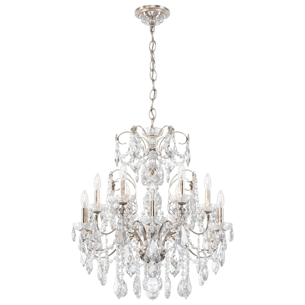 Schonbek 1712 48 Antique Silver Century 12 Light 30 Wide Crystal Chandelier Lightingshowplace Com Schonbek 1712 48 Antique Silver Century, Schonbek 12 Light Crystal Chandelier