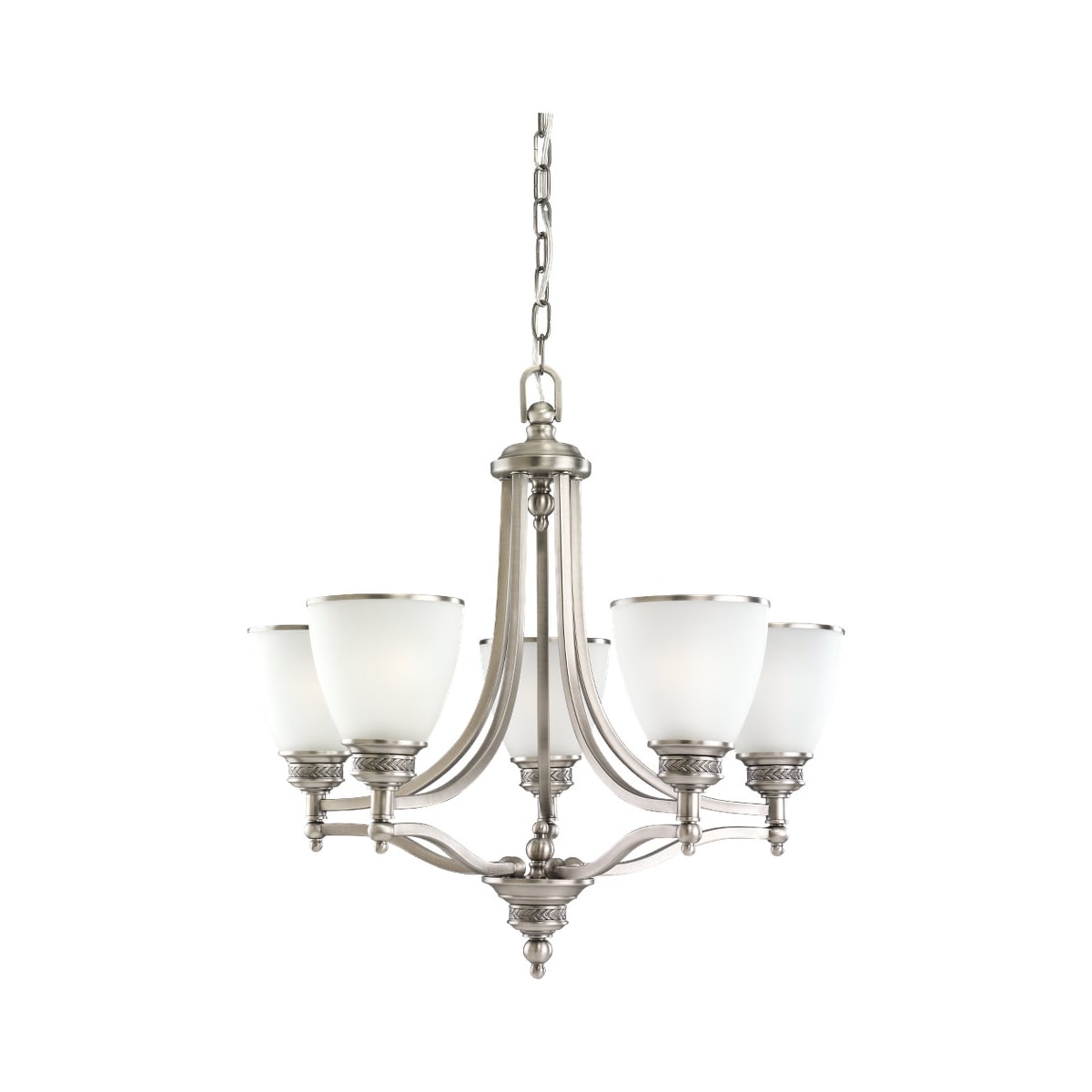 Seagull 31350-965 Lighting Five-Light Laurel Leaf Chandelier Antique Brushed Nickel
