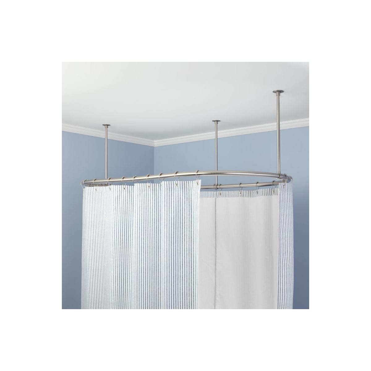 Signature Hardware 320241 Polished, Oval Solid Brass Shower Curtain Rod