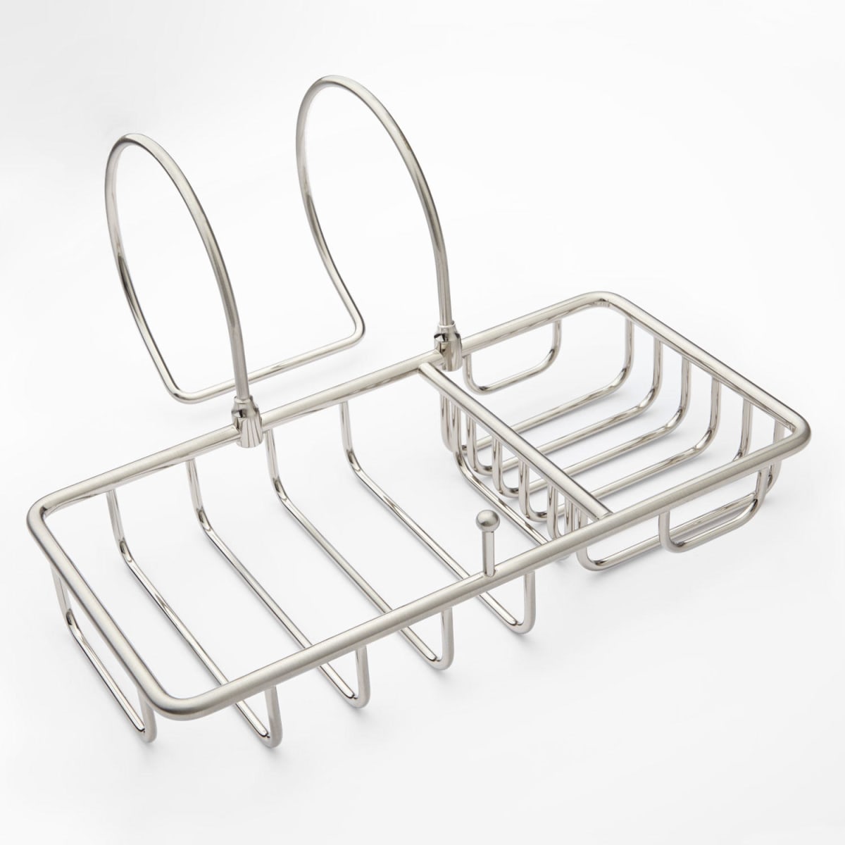 Signature Hardware Soap Basket with Sponge Holder in Brushed Nickel