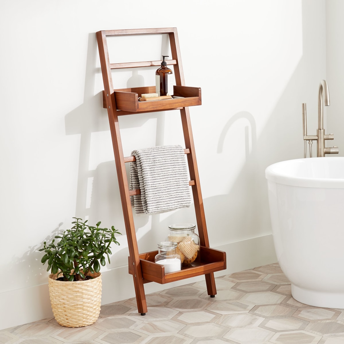 Teak towel ladder online
