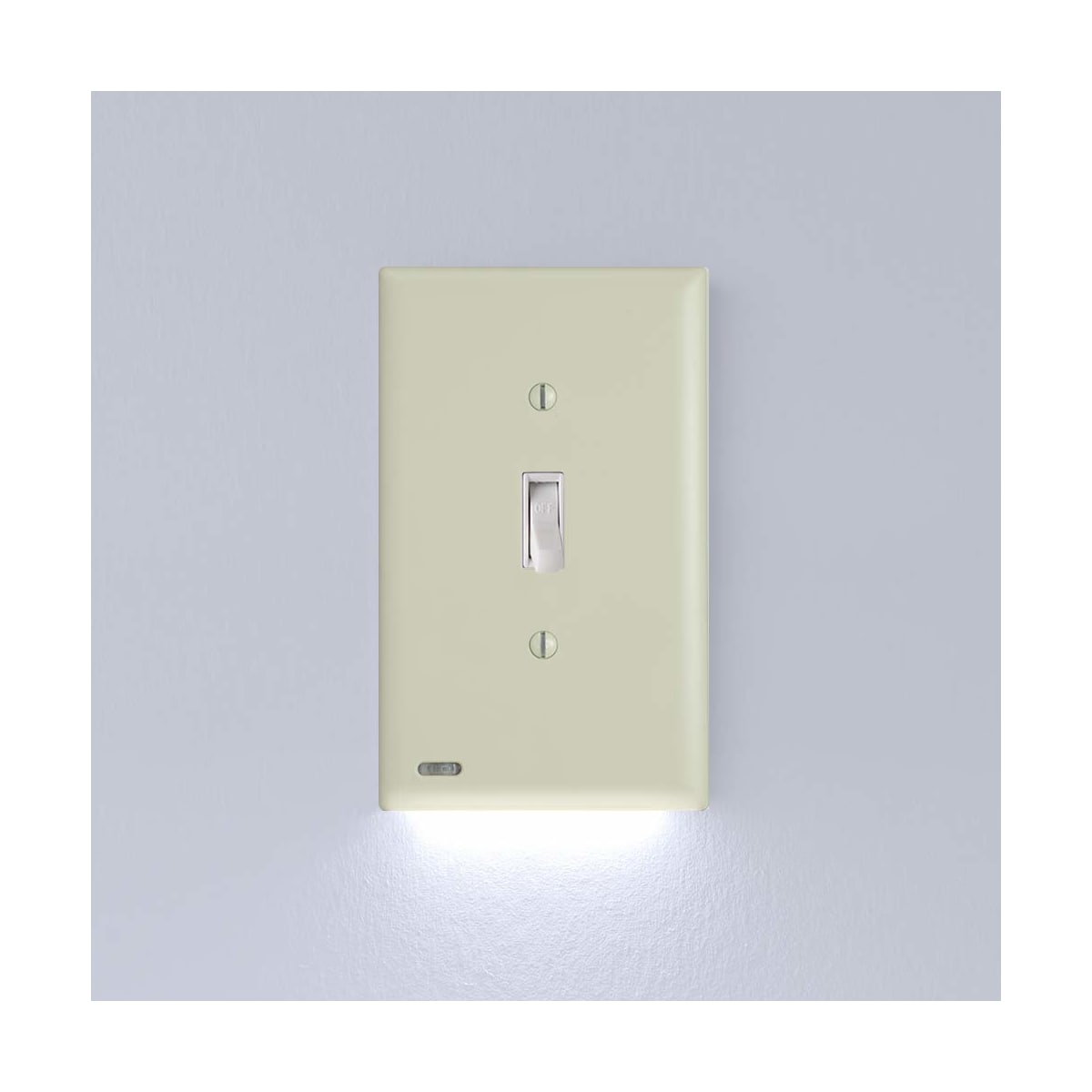 SnapPower SwitchLight Toggle Light Almond 1 Pack Light Switch Cover Night Light