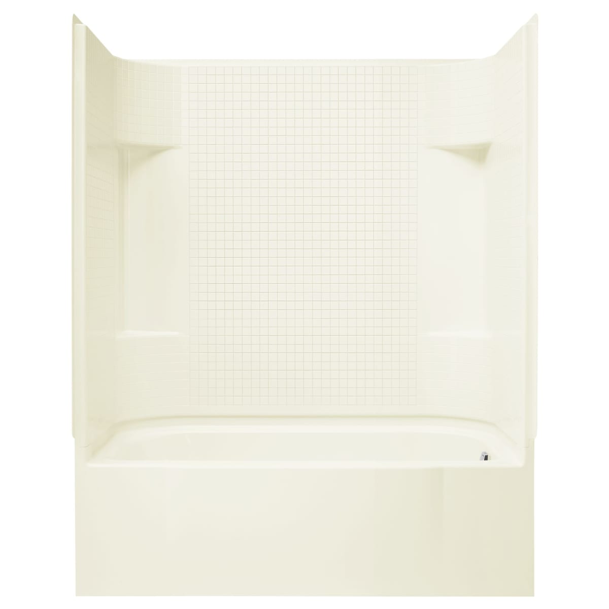 Sterling 71140120 96 Biscuit Accord 60 x 31 1 4 x 73 1 4 Vikrell Shower with Drain Right and Tile Design FaucetDirect