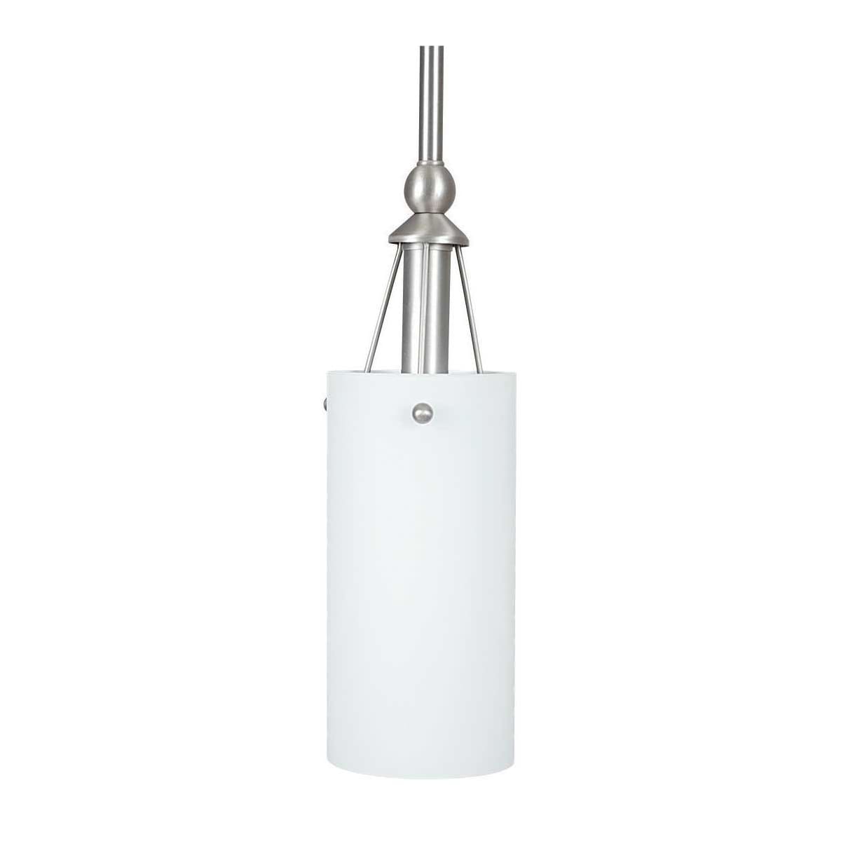 Sunset Lighting F5414-53 Pendant with Frosted Milk Glass Satin Nickel Finish