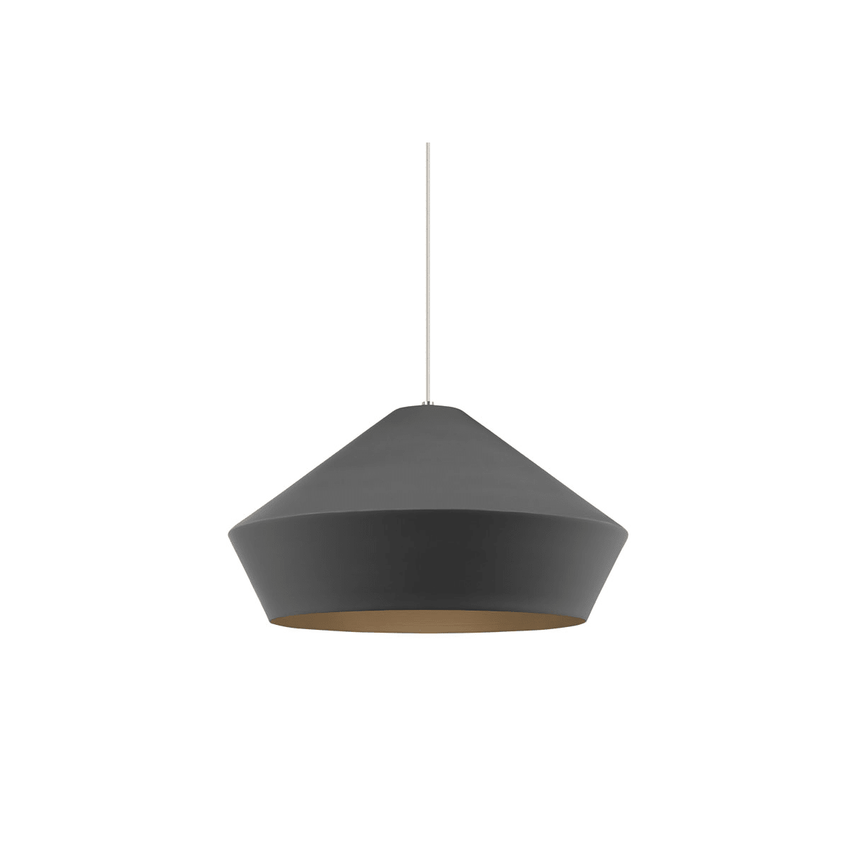 Tech Lighting 700tdbmlgpys Charcoal Gray Shade With Satin Nickel Tech Lighting 700tdbmlgpys Charcoal Gray Shade With Satin Nickel Finish Brummel Grande 20 Wide Single Light Pendant Lightingshowplace Com