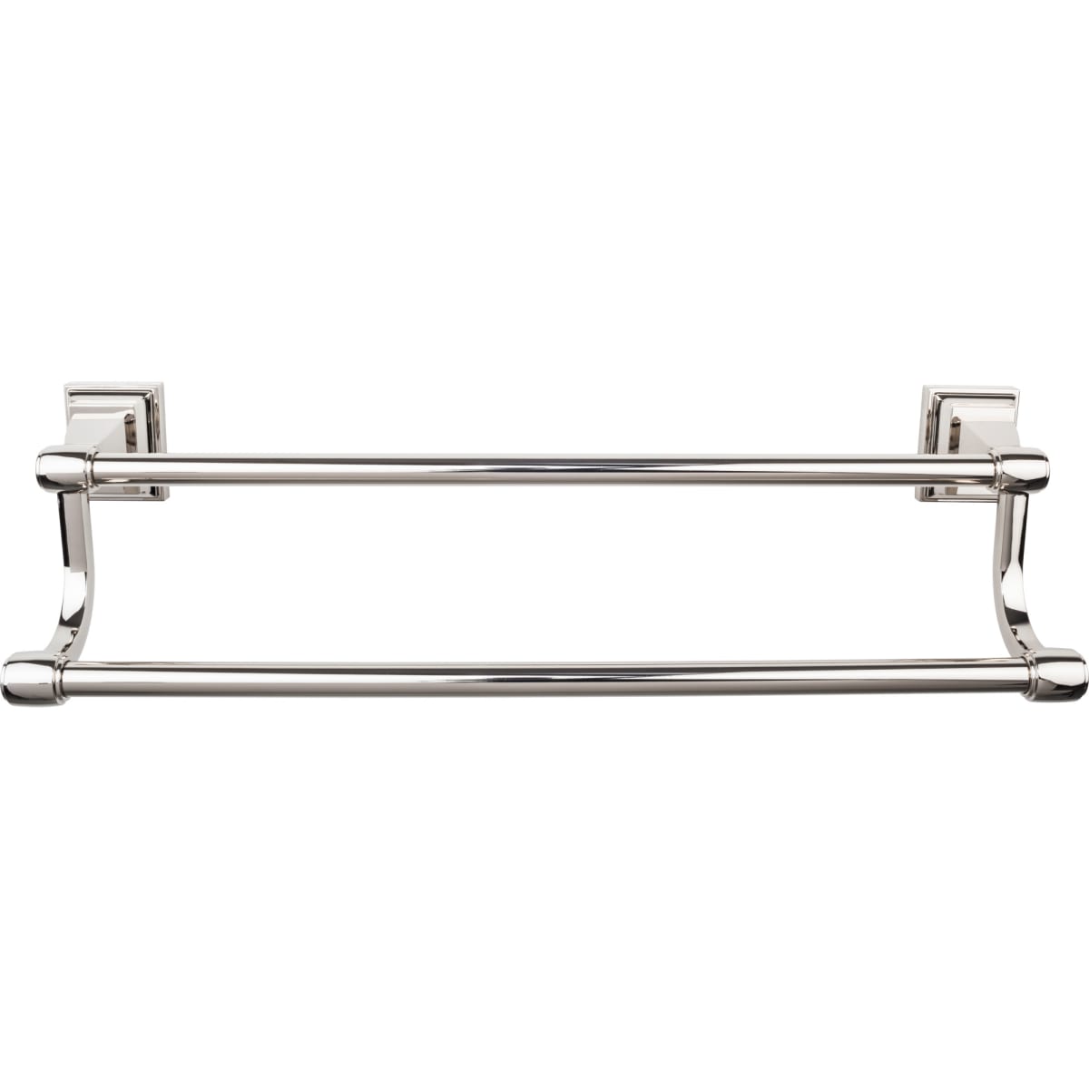 Top Knobs STK7PN Polished Nickel Stratton Bath 18 Inch Double Towel Bar PullsDirect