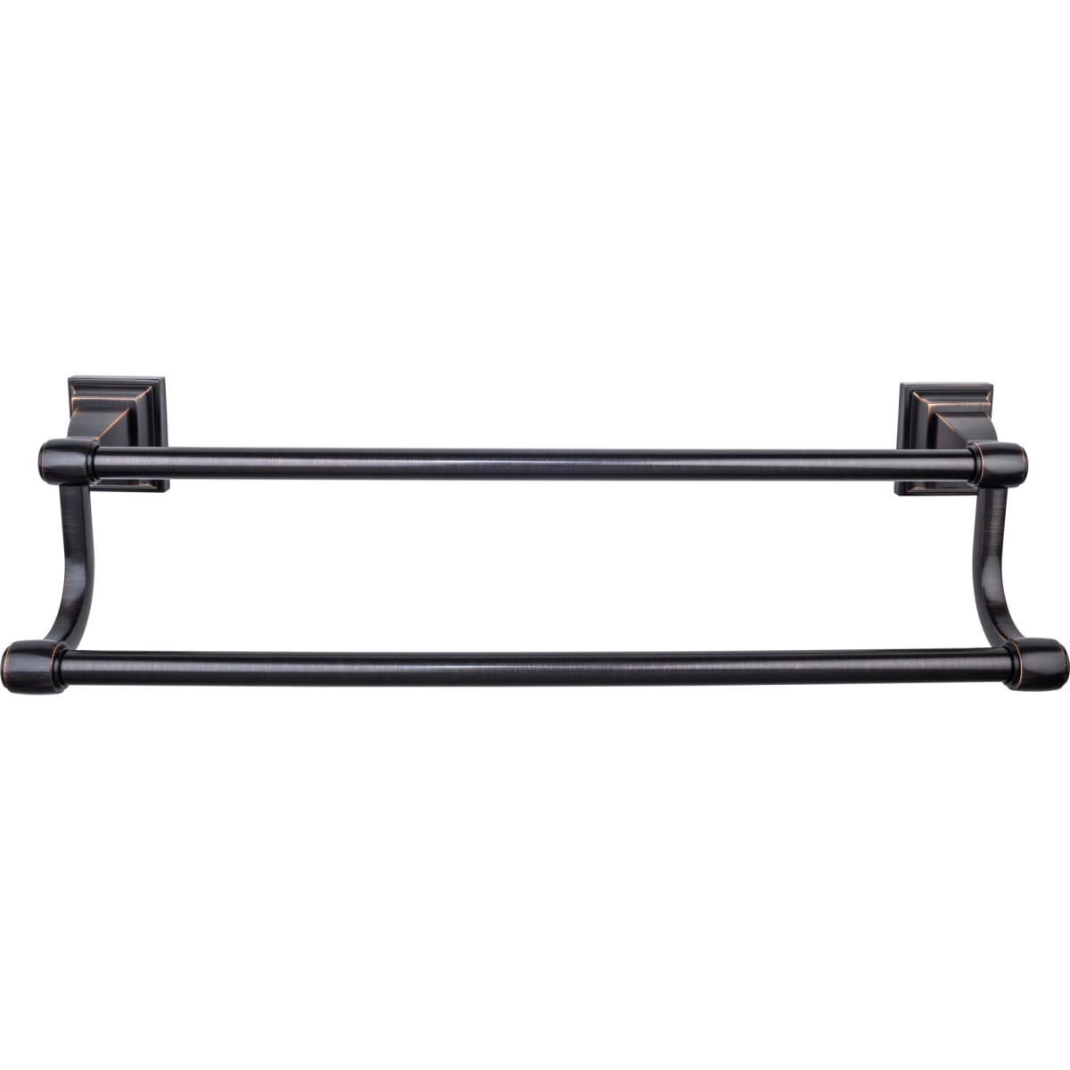 Top Knobs STK7PN Polished Nickel Stratton Bath 18 Inch Double Towel Bar PullsDirect
