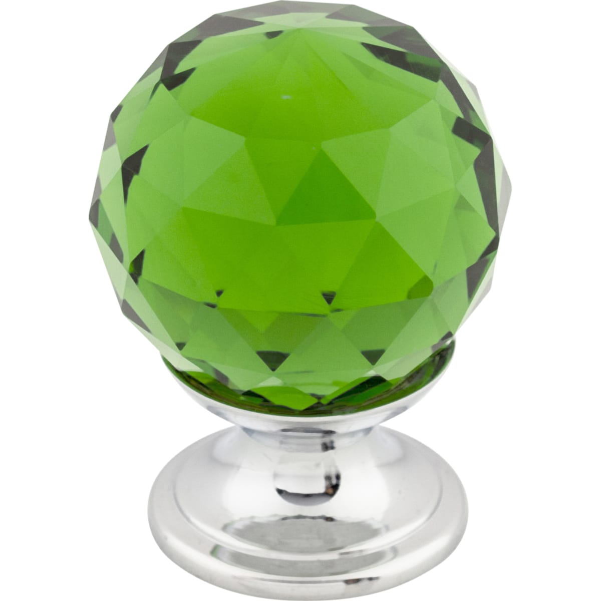 Top Knobs Tk119pc Polished Chrome Green 1 1 8 Inch Round Cabinet Knob From The Crystal Collection