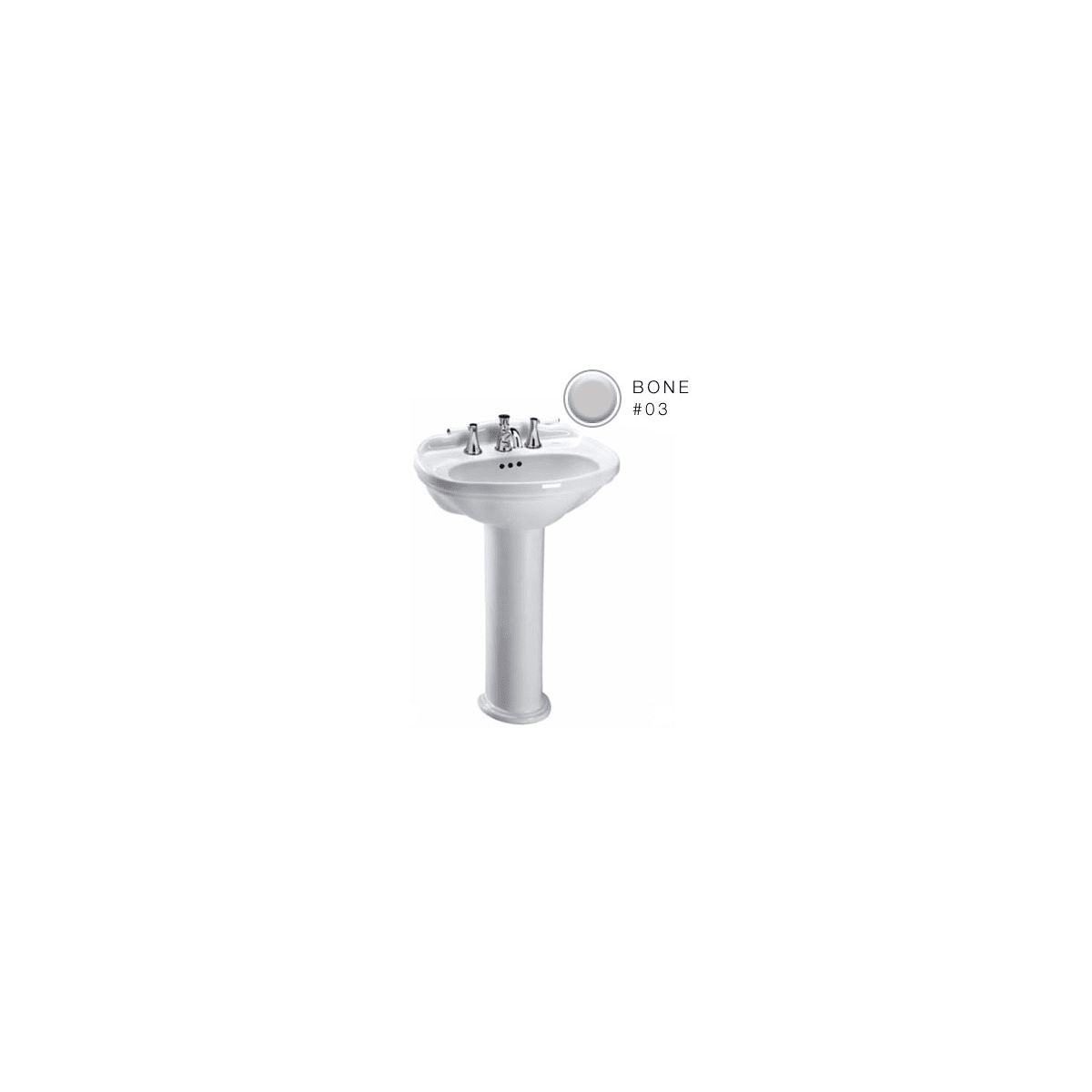 Toto Lpt754 8 01 Cotton Whitney 25 Pedestal Bathroom Sink With 3 Faucet Holes Drilled And Overflow Pedestal Included Faucet Com