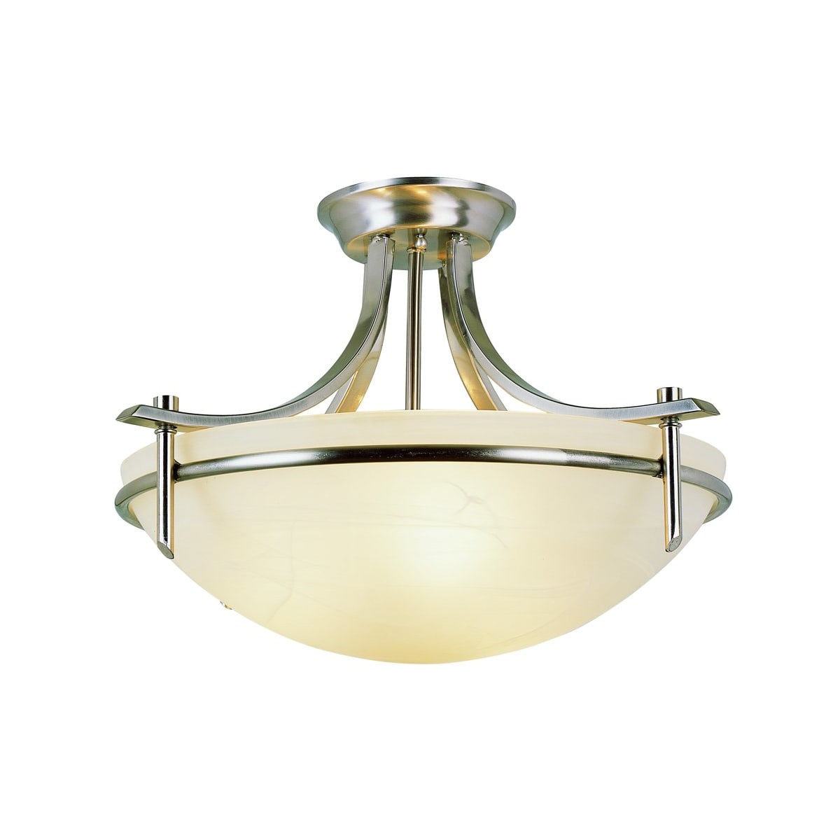 Deco ceiling light semi flush mount fixture brushed nickel discount