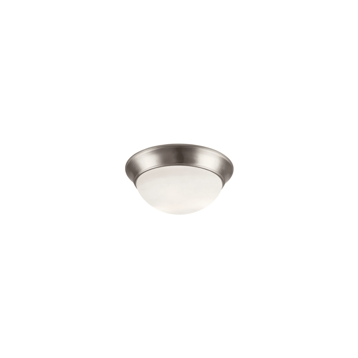 Flush Mount Ceiling LIght 2-Light Brushed Nickel Fixture Frosted Glass Dome 