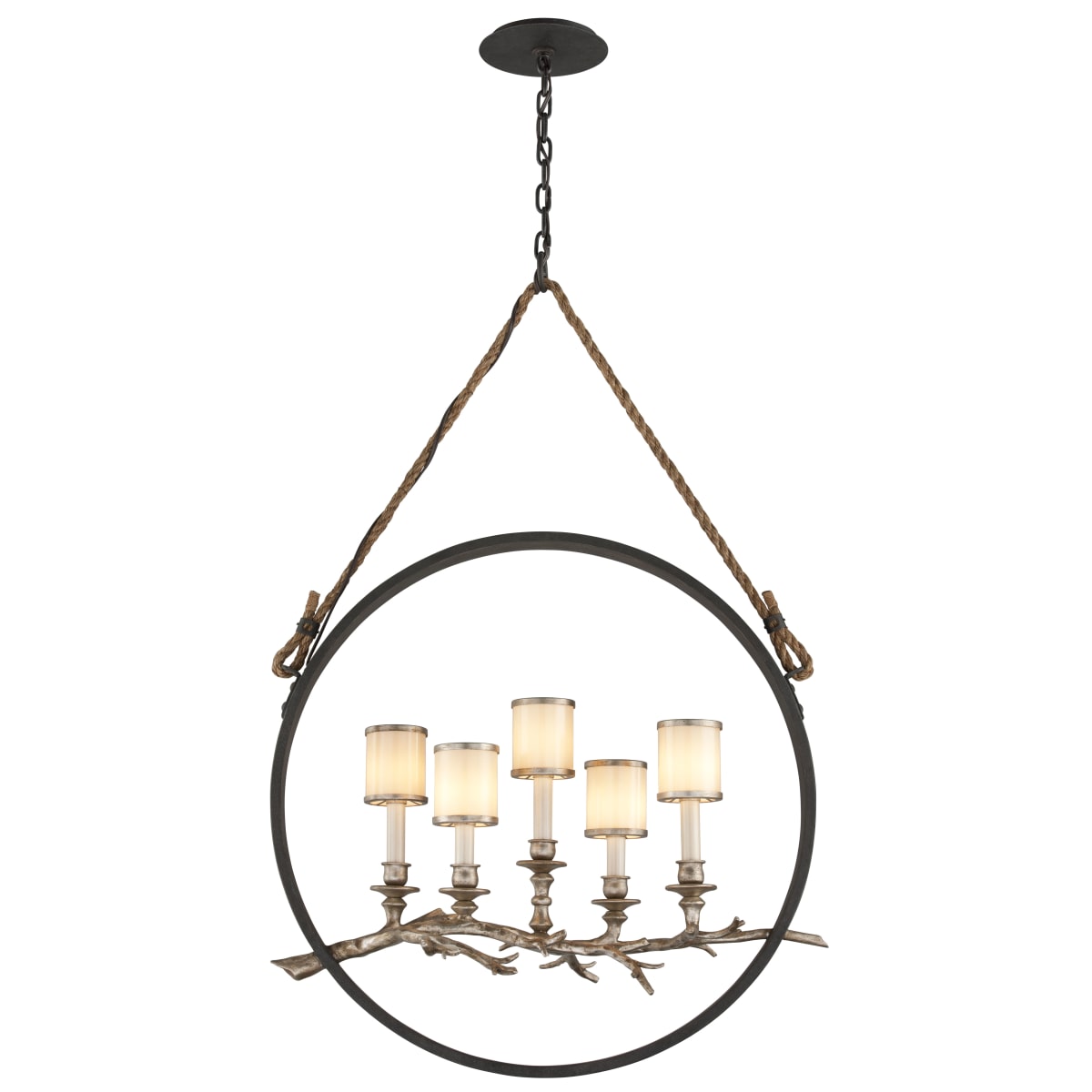 Troy Lighting F3445 Bronze with Silver Leaf Drift 5 Light Linear