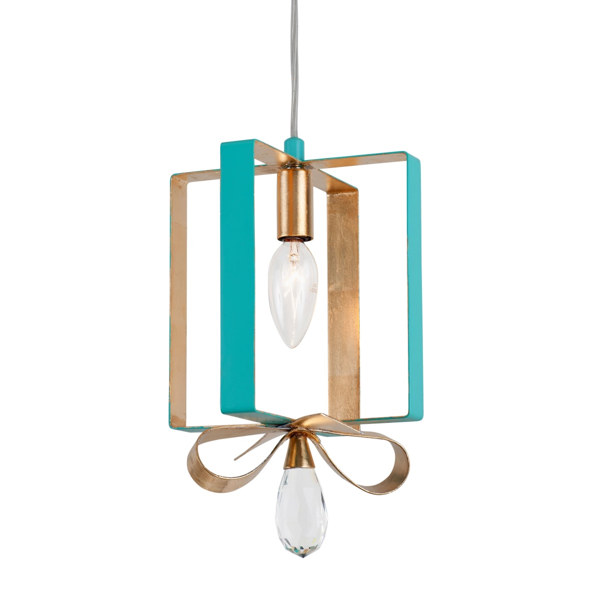 Varaluz 263M01SAQGL Aqua / Gold Leaf Posh Single Light 7