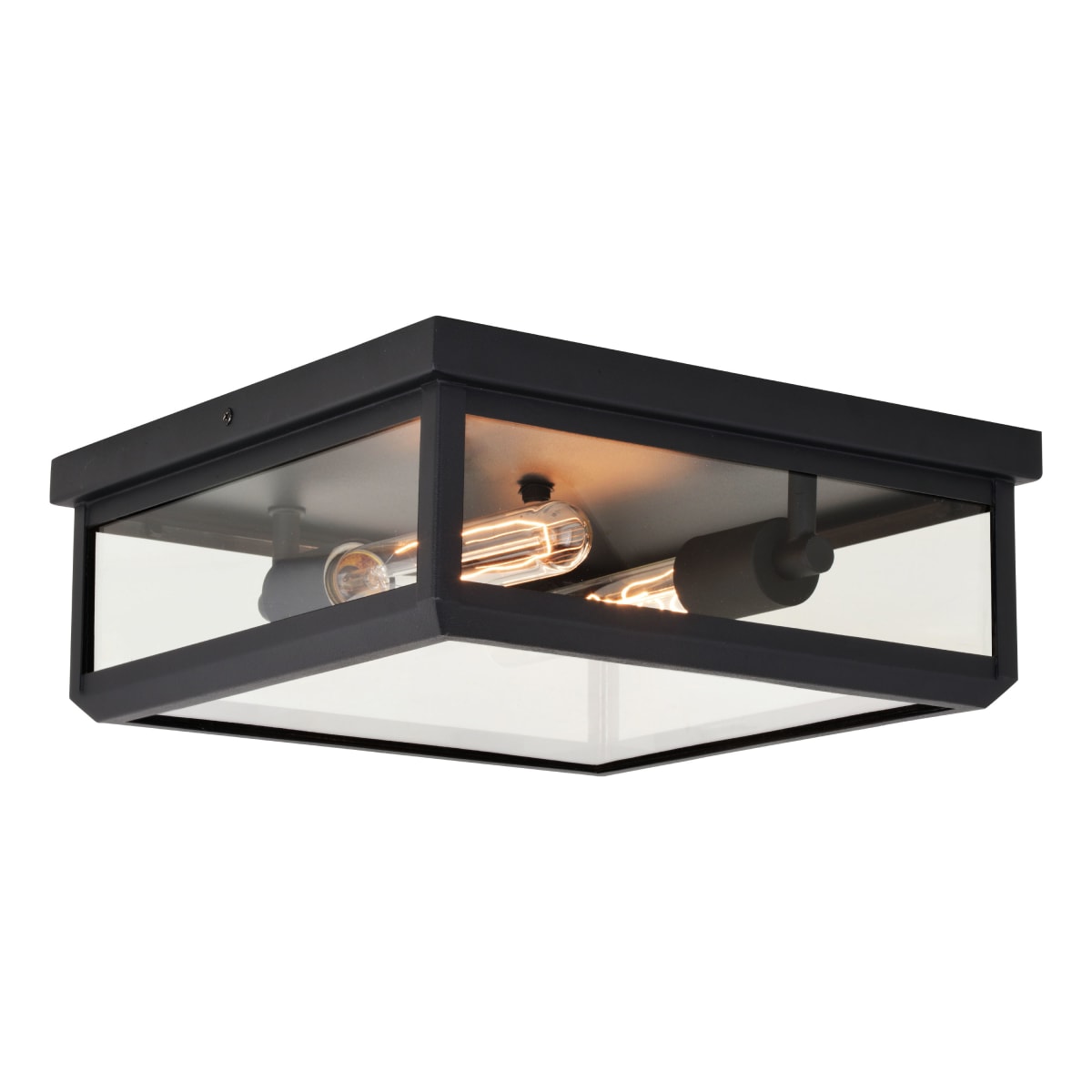 Black square flush mount ceiling light top