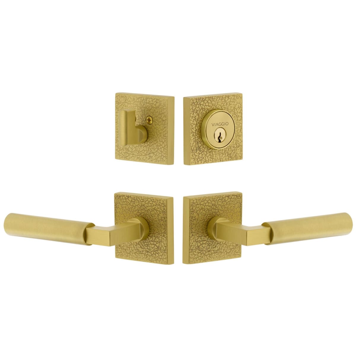 3 Lever Lock & Keys Door Handle Satin Finish On Backplate Stellar Lock Handles