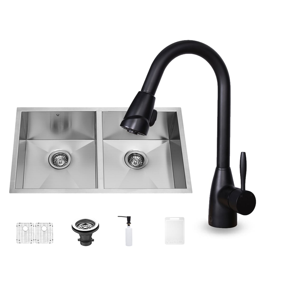 Vigo Vg15429 Stainless Steel 32 Double Basin Undermount Kitchen