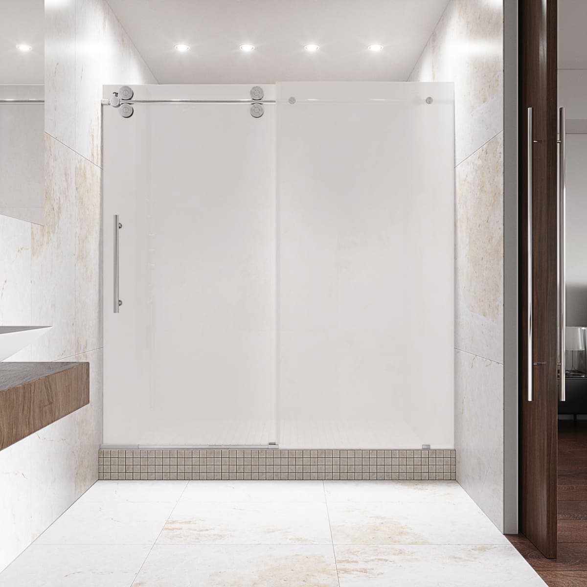 Vigo Vg6041chmt6074l Frosted Glass Chrome 60 Frameless Shower