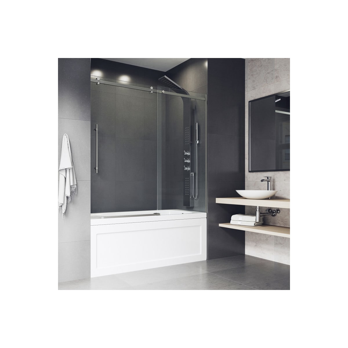 Vigo Vg6043stcl6058 Stainless Steel Luca 57 13 16 High X 60 Wide