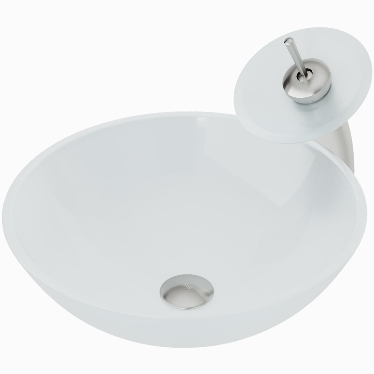 Vigo Vgt036bnrnd Brushed Nickel 16 1 2 Glass Bathroom Vessel Sink