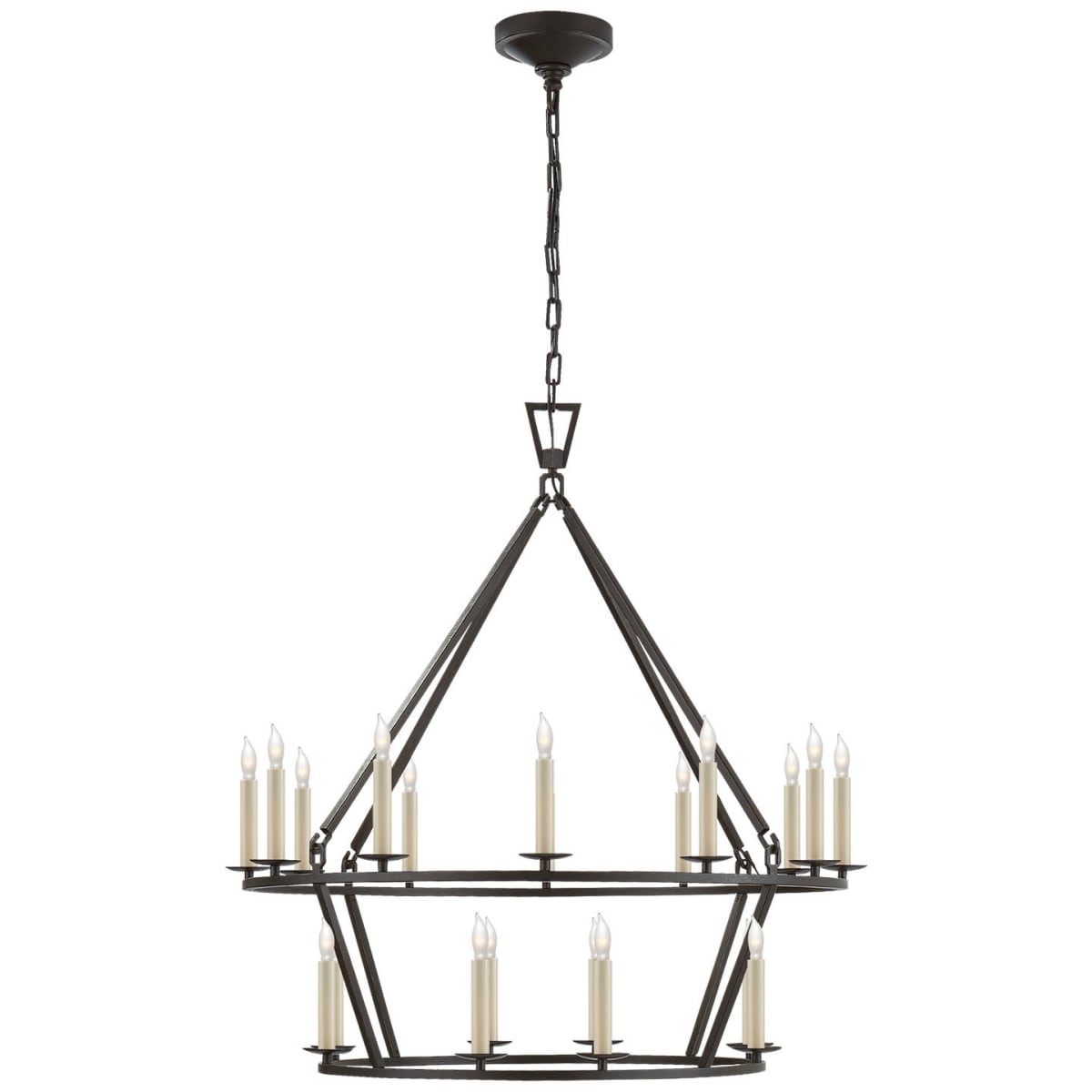 Visual Comfort Chc 5178ai Aged Iron Darlana 30 Medium Two Tiered Ring Chandelier By E F Chapman Lightingshowplace Com