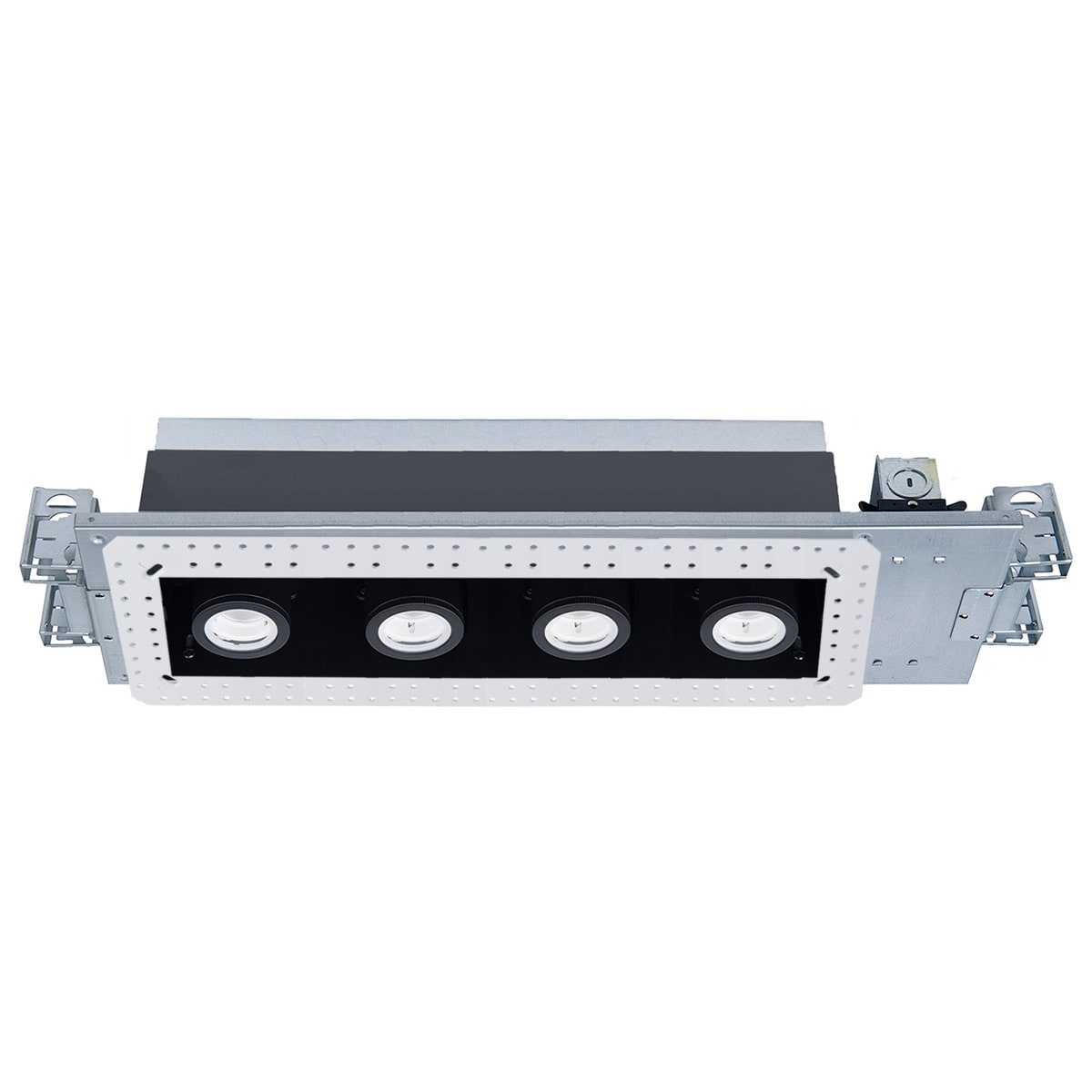 Wac Lighting Mt 4415l 935 Wtbk White Black 3500k Silo Multiples 4 Light 22 Wide Led Square Adjustable And Invisible Trim With New Construction And Non Ic Rated Housing 58 Watts Lightingdirect Com