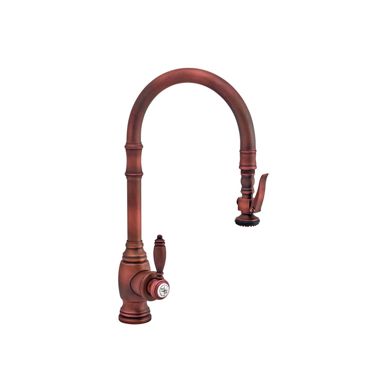 Waterstone 5600-SB Satin Brass Traditional 1.75 GPM Single Hole Pull Down  Kitchen Faucet with Lever Handle