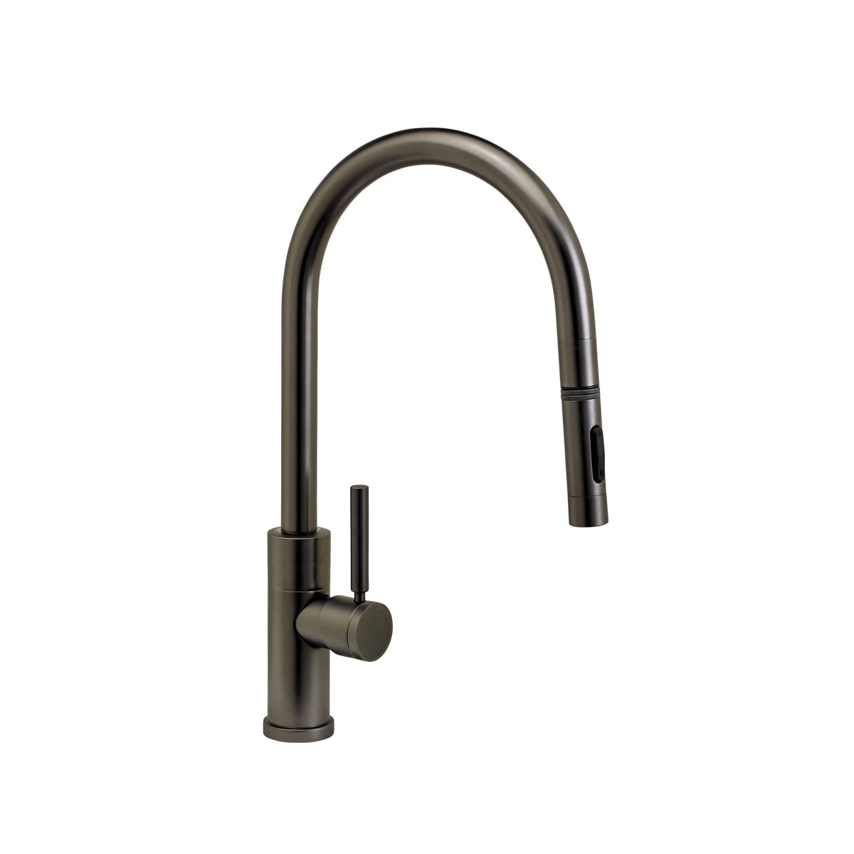 Waterstone 9460-GR Graphite Modern PLP 1.75 GPM Single Hole Toggle Pull  Down Kitchen Faucet with Lever Handle and Angled Spout