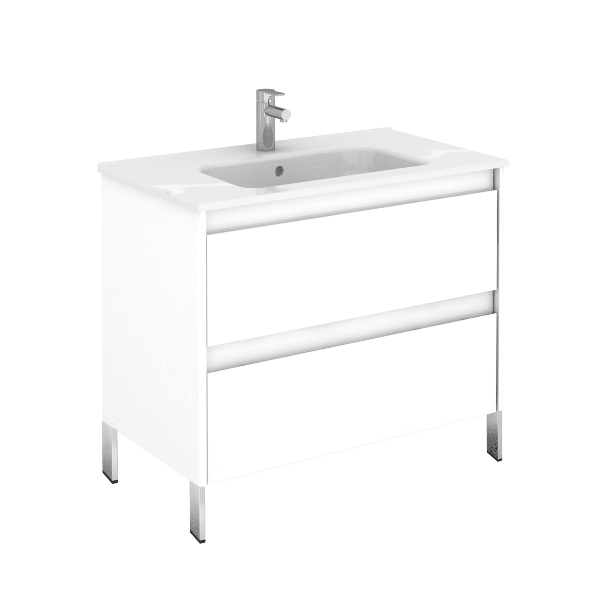 Ws Bath Collections Ambra 80f Wg Gloss White Ambra 32 Single Vanity Set With Engineered Wood Cabinet And Ceramic Vanity Top With Integrated Sink Faucet Com