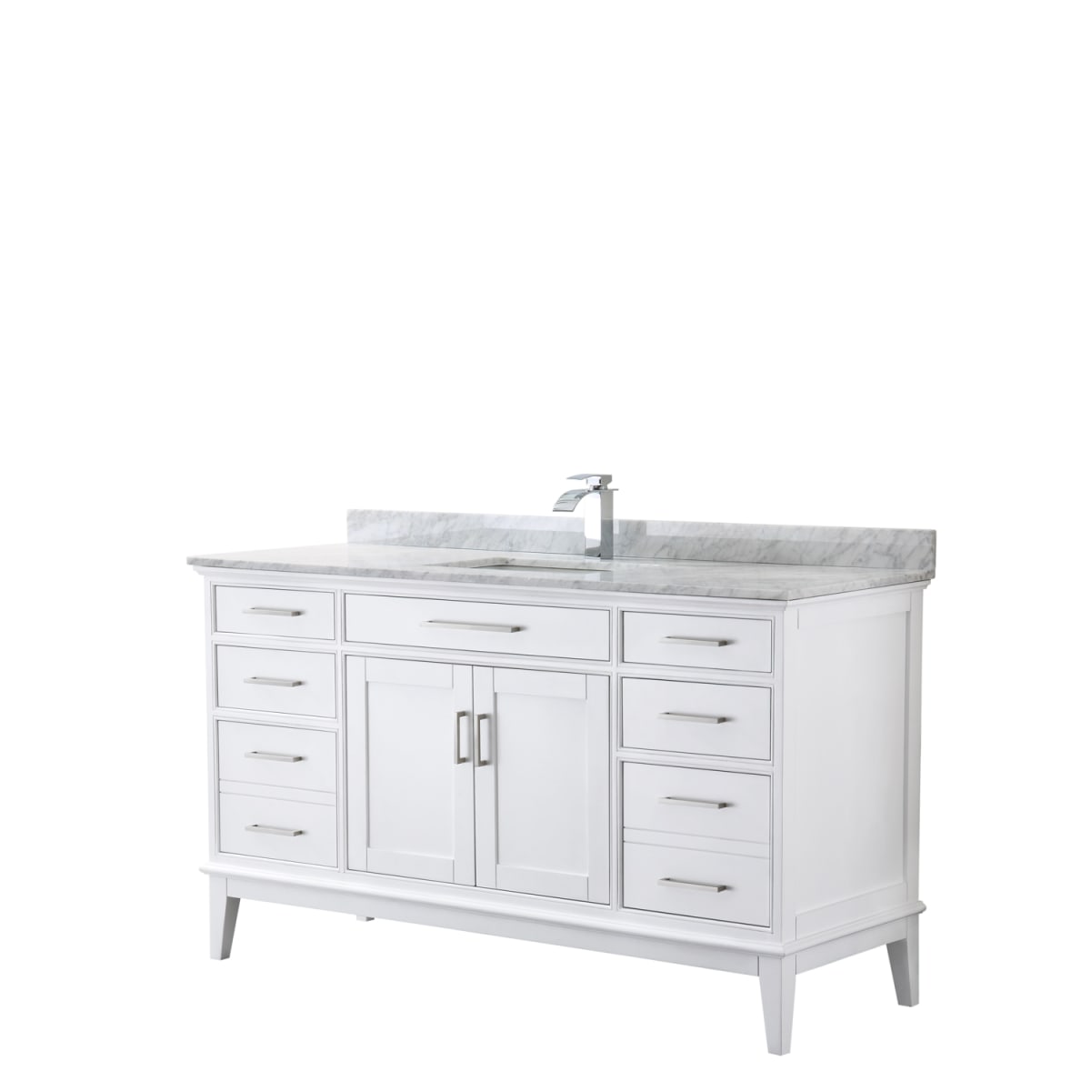 Wood Cabinet And Marble Vanity Top, Wyndham Collection Berkeley White 60 Inch Double Vanity