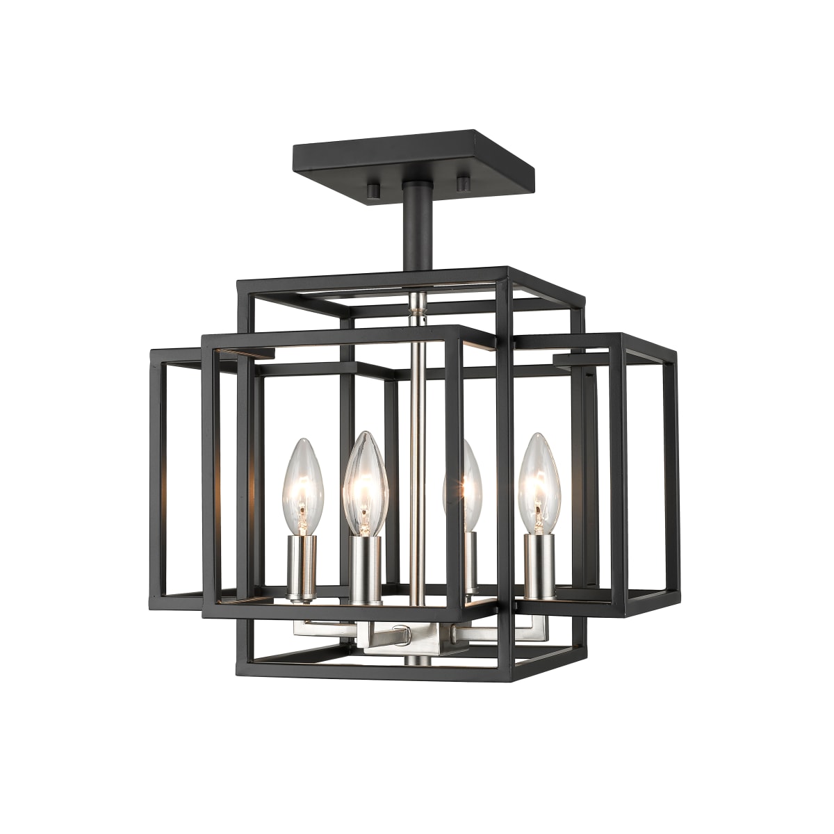 INTERNATIONAL BUSINESS 第14版 Z-Lite 454SF-BK-BN Black / Brushed Nickel Titania 4 Light 14