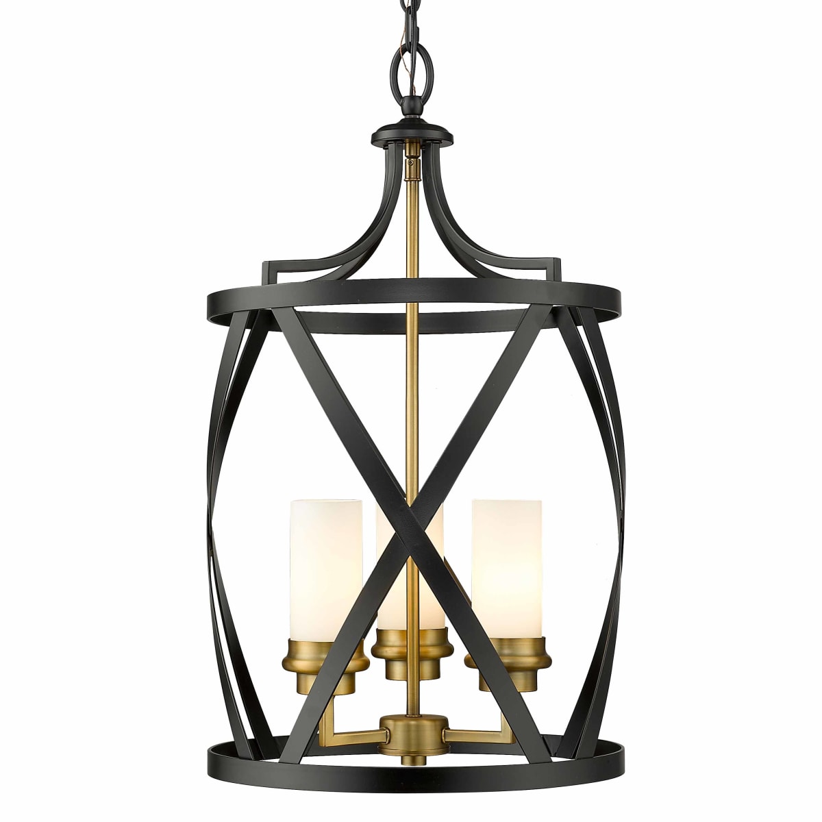 Z-Lite 481P14-MB-OBR Matte Black / Olde Brass Malcalester 3