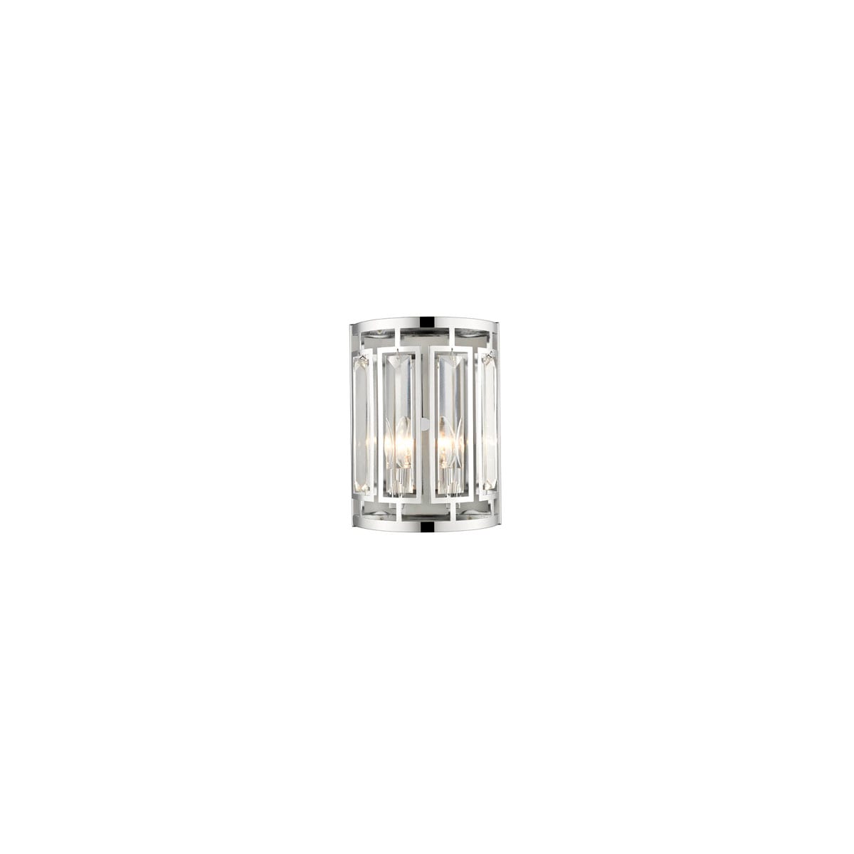 2-Light Chrome Finish W 6" H 12" Apollo Crystal Wall Sconce Light Square Shape 2-Light Chrome Finish W 6" H 12" Apollo Crystal Wall Sconce Light Square Shape