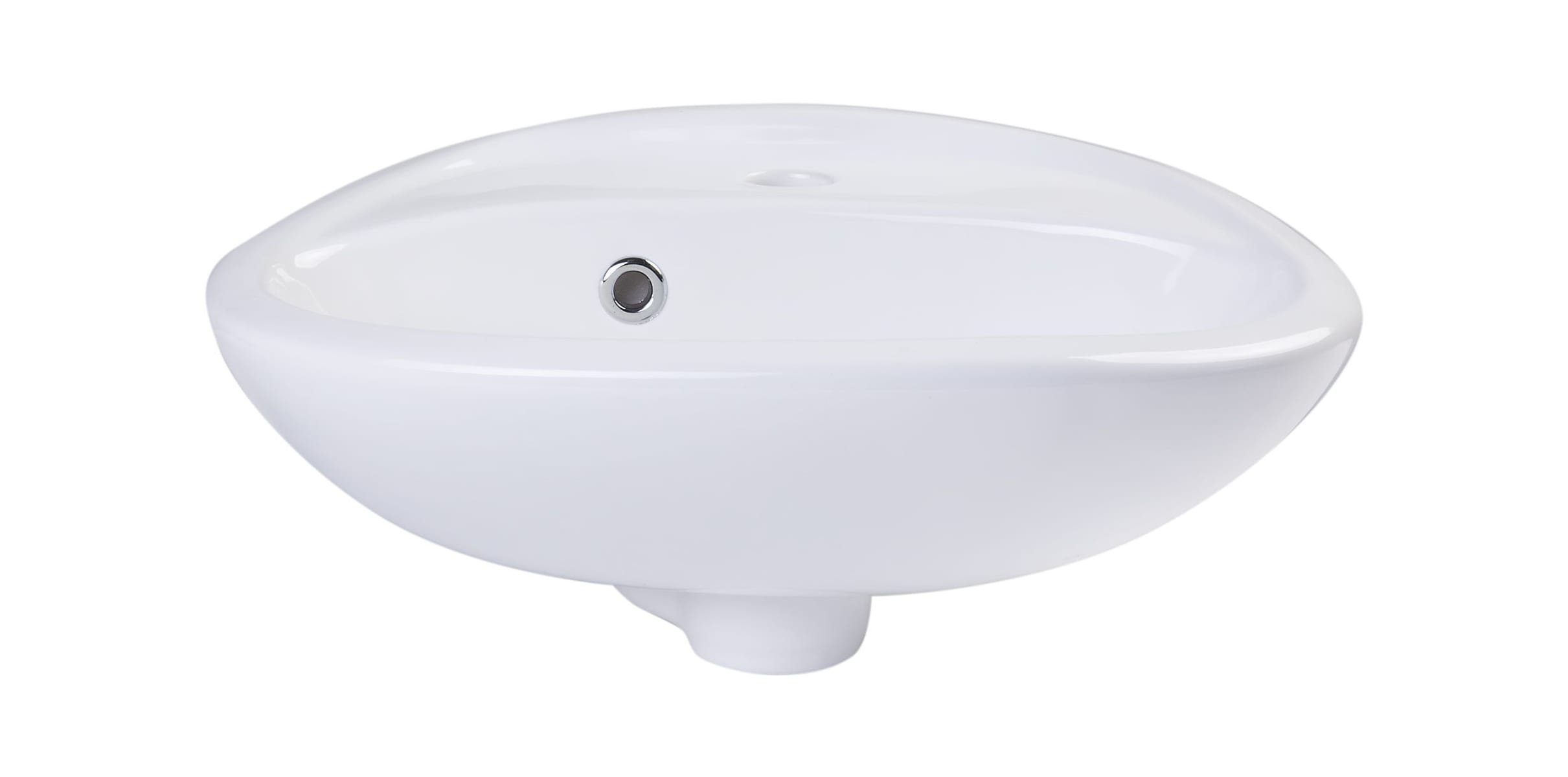 Ceramic Corner Wall Mount Bathroom 15.25 Sink Single Hole