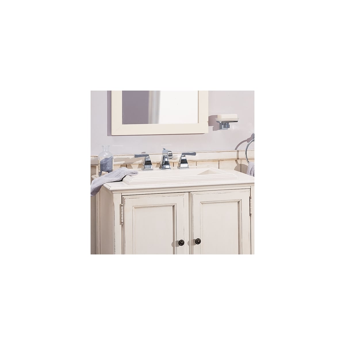 American Standard 0700 004 021 Bone Town Square 23 1 8 Drop In Fireclay Bathroom Sink Faucet Com