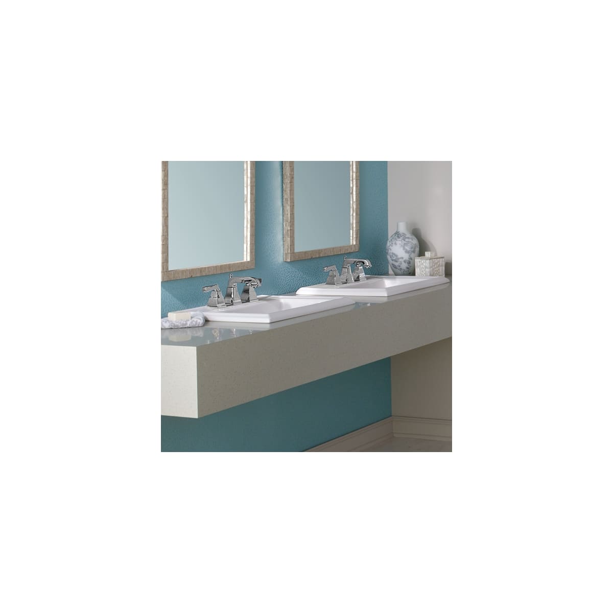 American Standard 0700 004 021 Bone Town Square 23 1 8 Drop In Fireclay Bathroom Sink Faucet Com