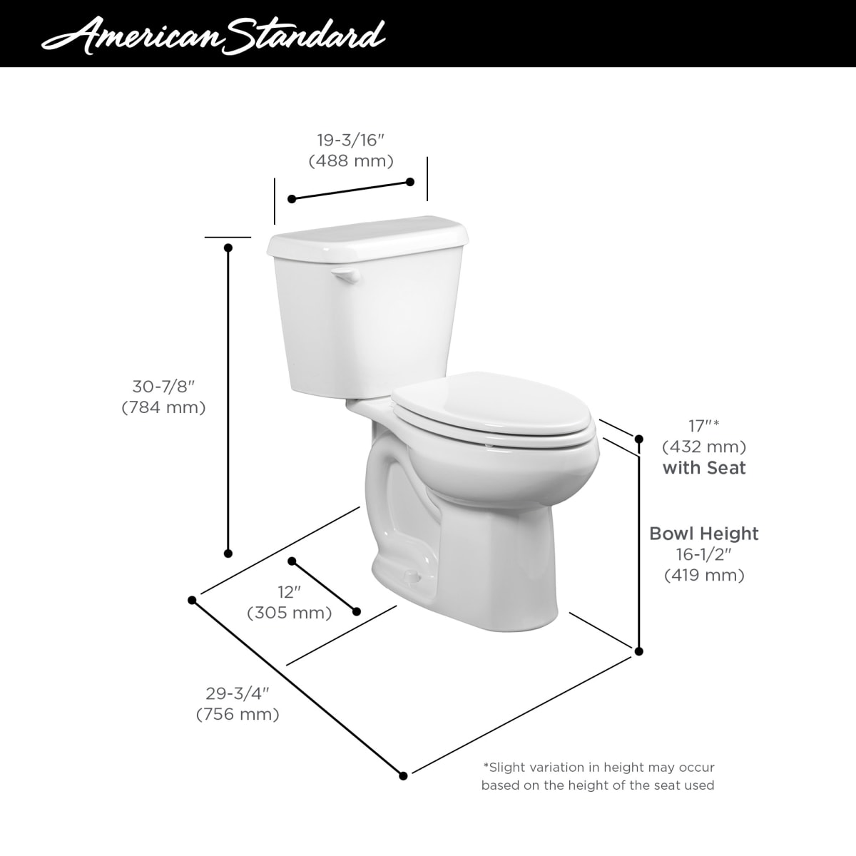 12-Inch American Standard 4192A.004.222 Colony Toilet tank 