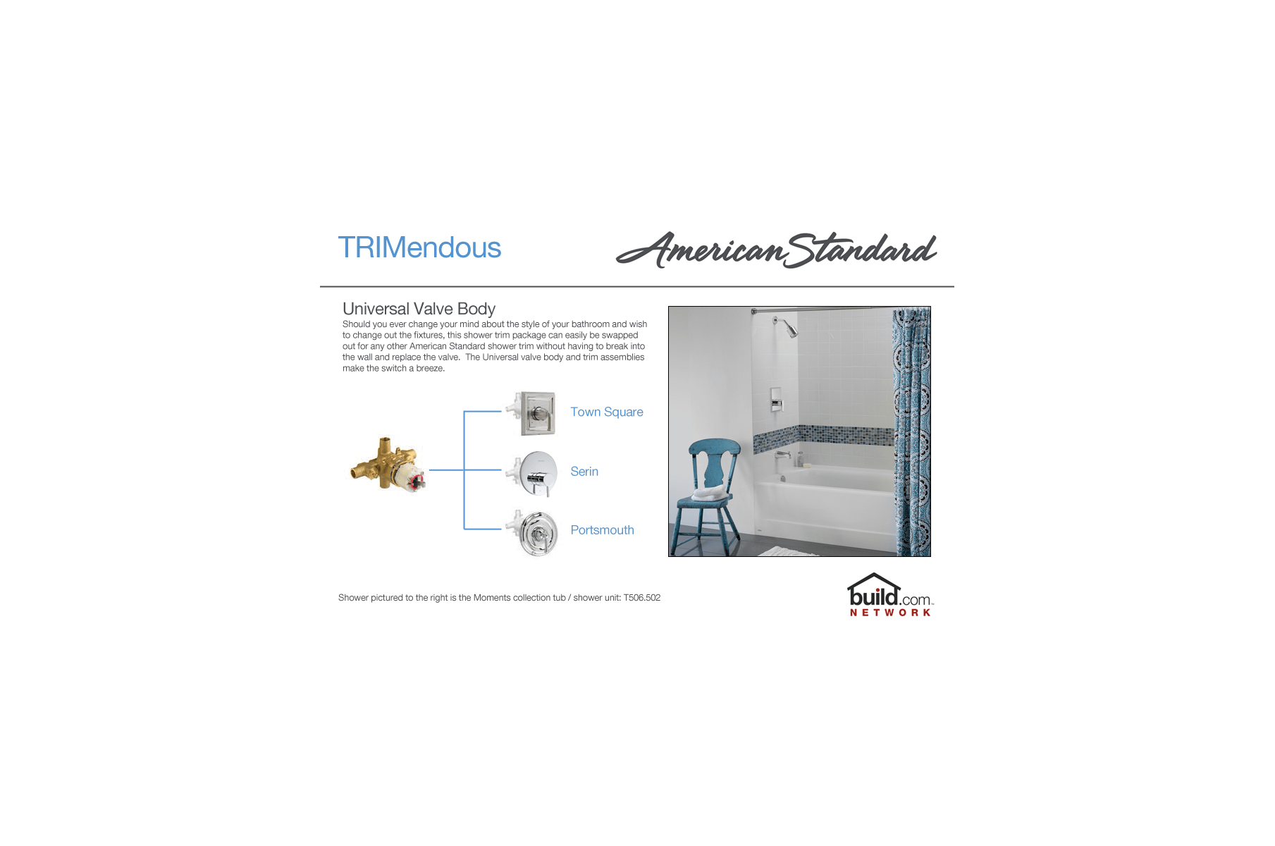 American Standard T064 502 002 Polished Chrome Serin Tub And