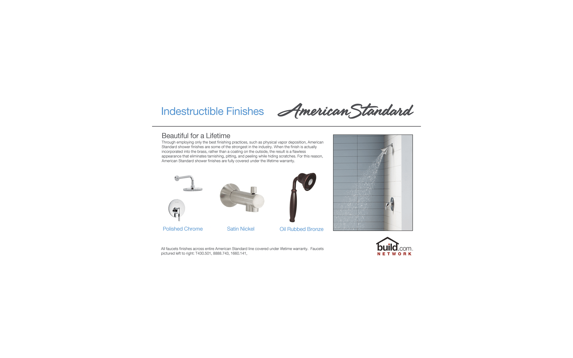 American Standard T430 501 295 Satin Nickel Berwick Shower Trim