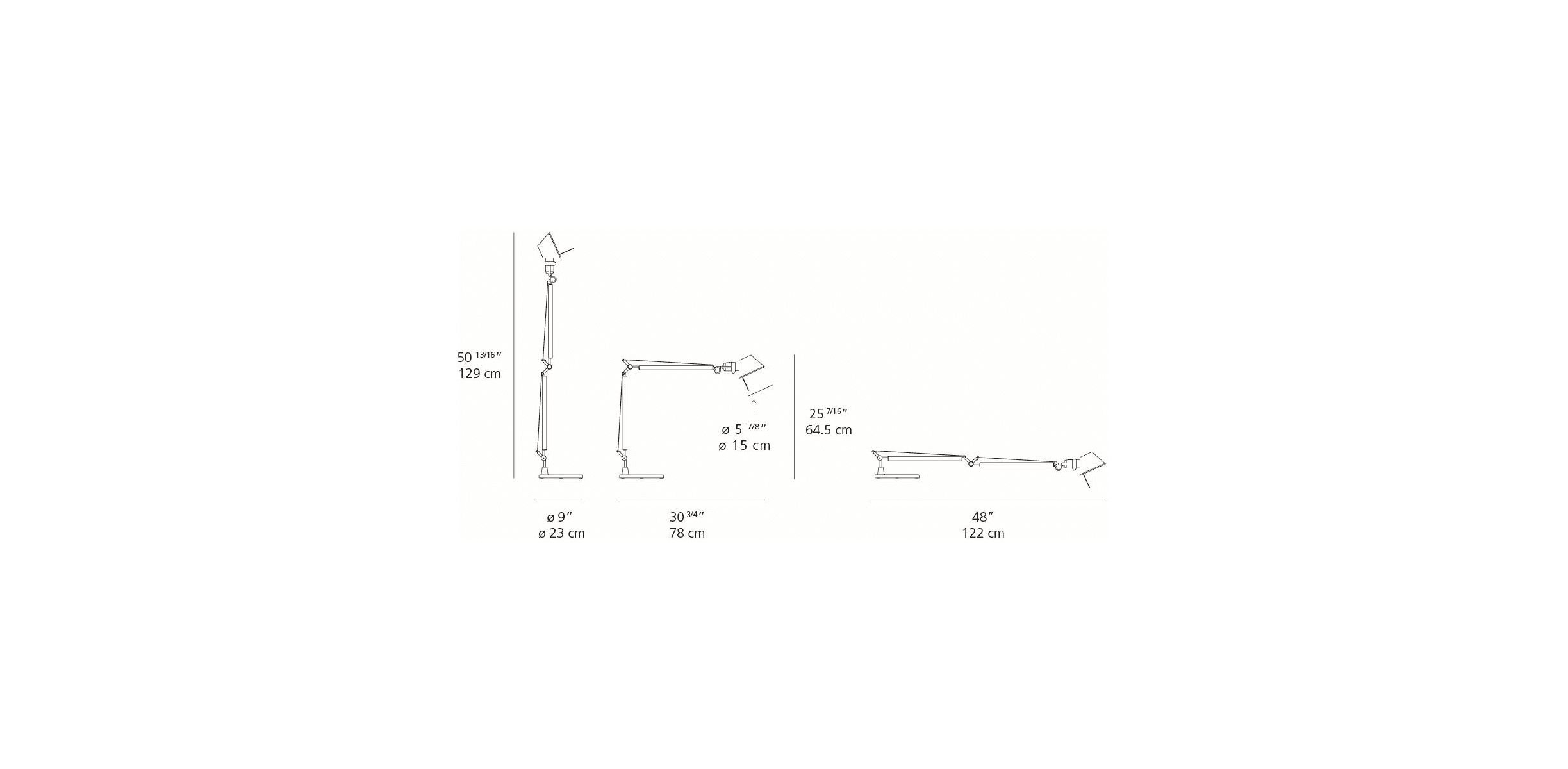Artemide Usc Tol0000 Aluminum Tolomeo Single Light 25 7 16 Tall Artemide Usc Tol0000 Aluminum Tolomeo Single Light 25 7 16 Tall Swing Arm Table Lamp Lightingshowplace Com