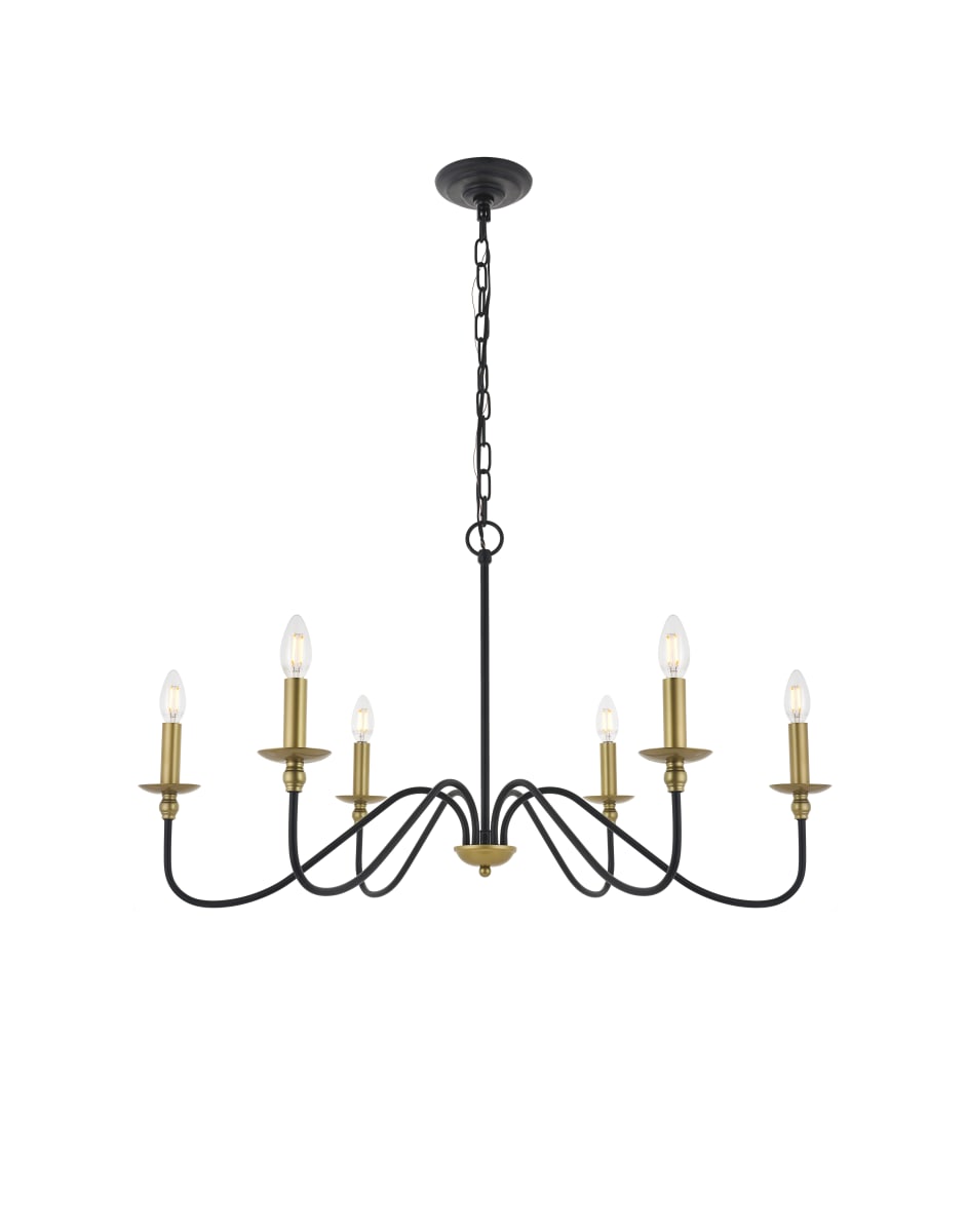 Bellevue EGCH36355BR Brass Nerita 6 Light 36