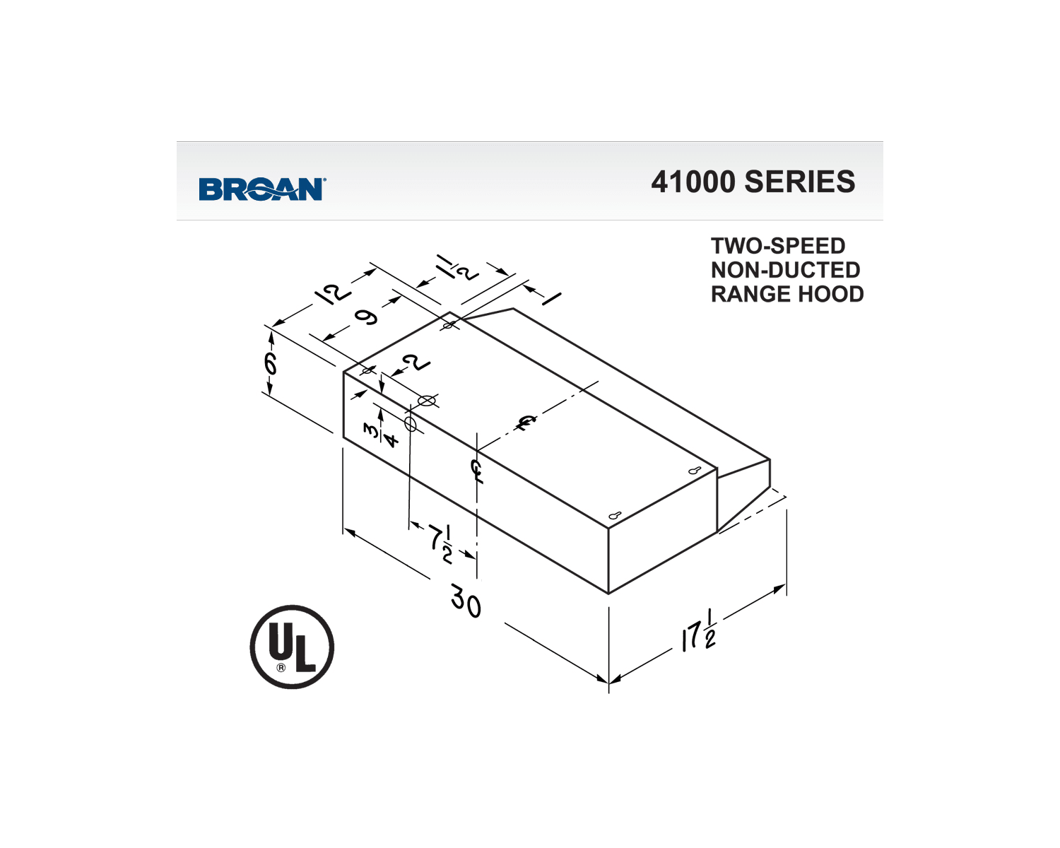 Broan Under Cabinet Range Hood 4130