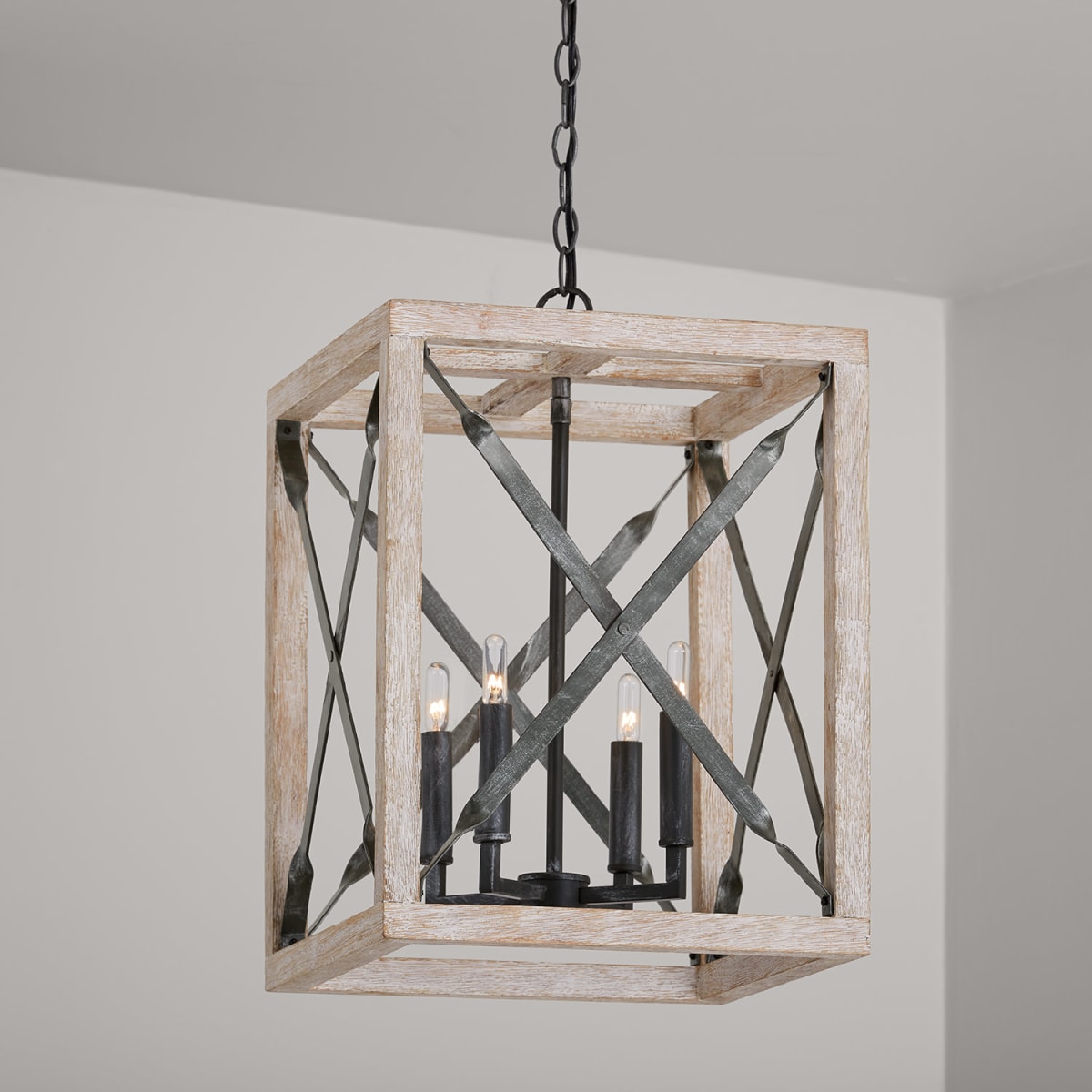 全商品オープニング価格！ Lighting Capital 340441WN Iron Nordic / Wash White Brushed 電気毛布・ひざ掛け