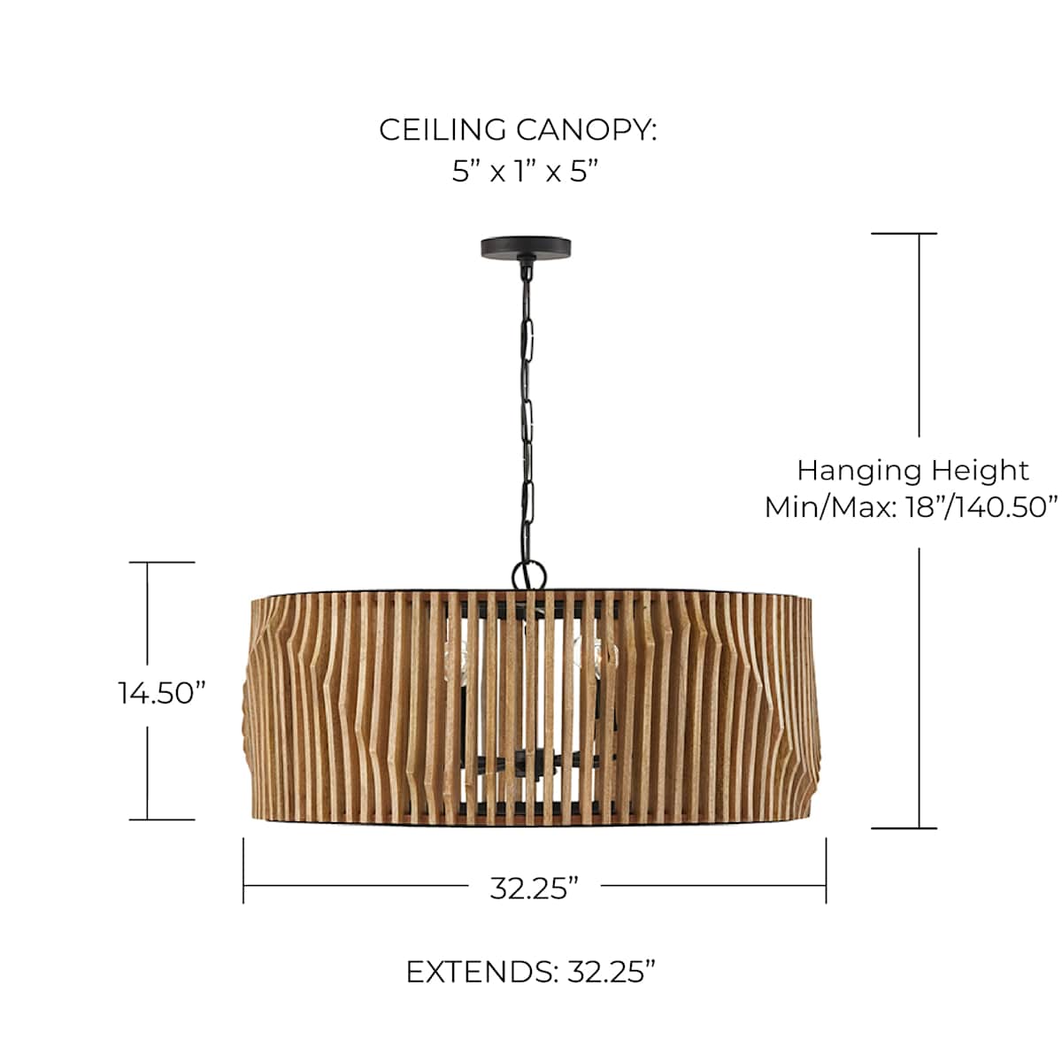 Capital Lighting 344664WK Light Wood / Matte Black Archer 6