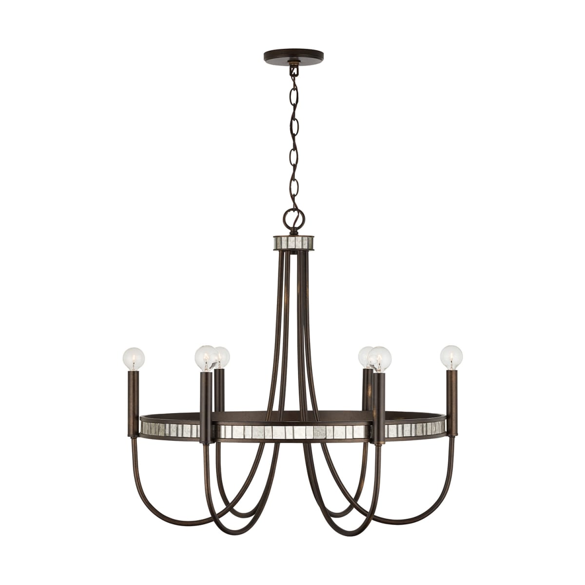 Capital Lighting 437461FZ Buffed Bronze Chaucer 6 Light 28