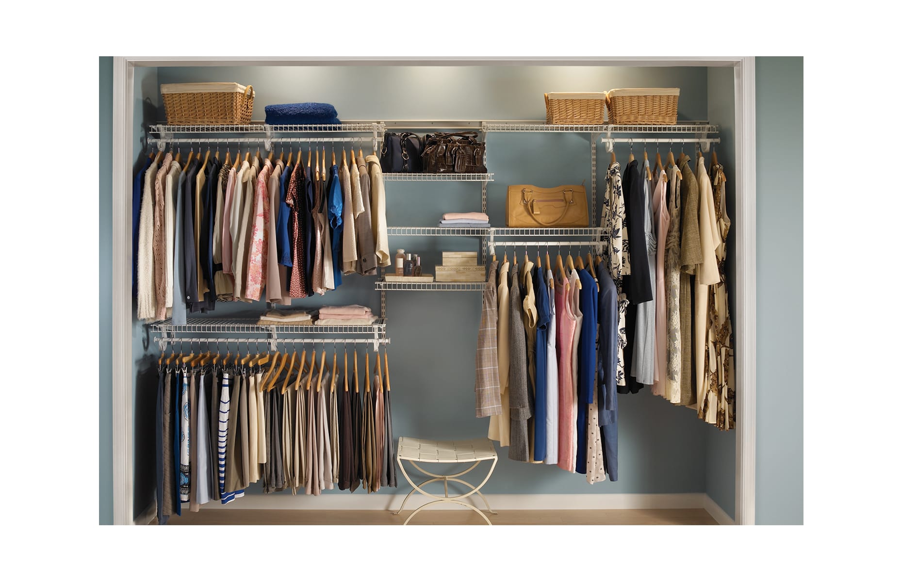 Closetmaid 881000 White Shelftrack 7 To 10 Foot Wide Closet System