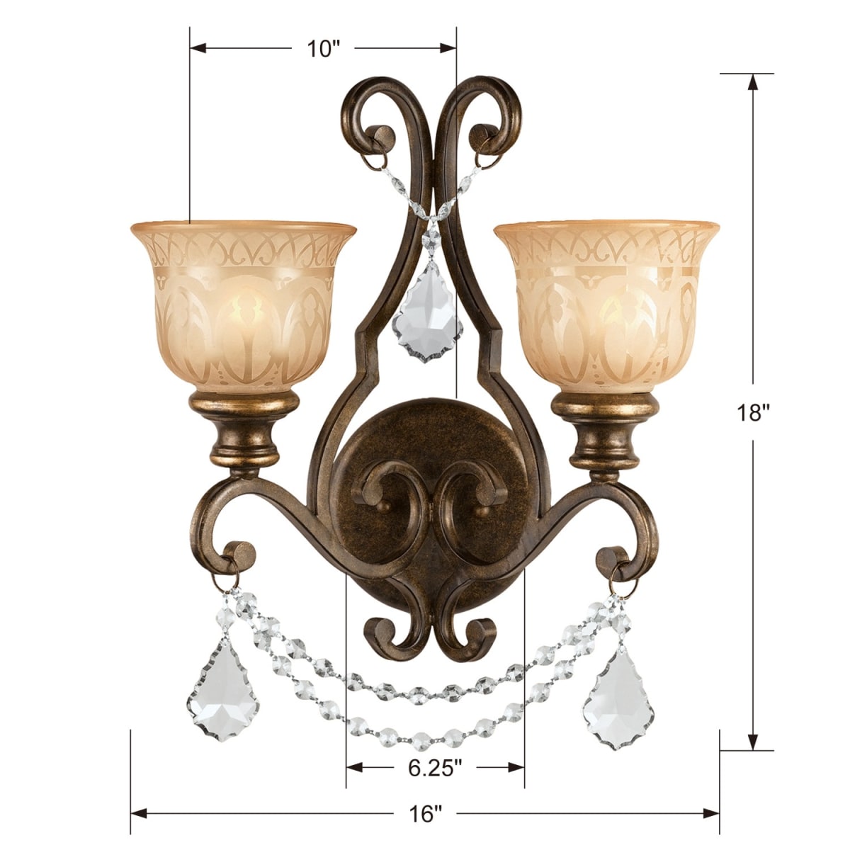 Crystorama Lighting Group 7502 BU CL MWP Bronze Umber Norwalk 2
