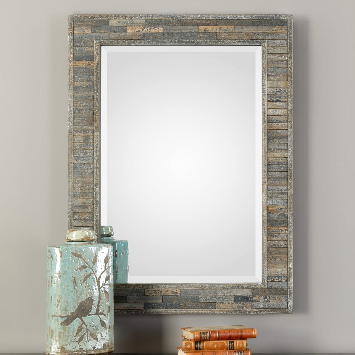 Delacora W00428 Distressed Charcoal Blue Coastal Rustic