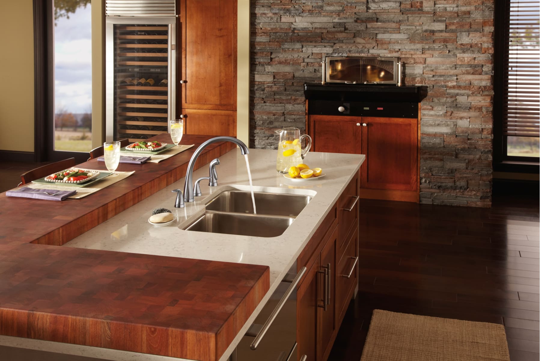 Delta 2480-DST Chrome Pilar Kitchen Faucet with Side Spray ...