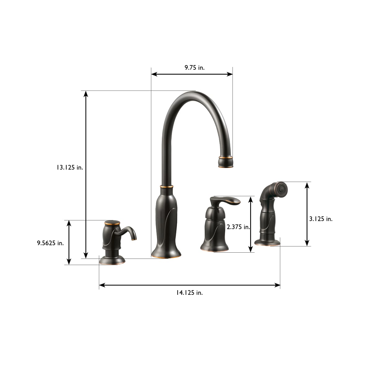 Design House 525790 Oil Rubbed Bronze Single Handle Kitchen Faucet